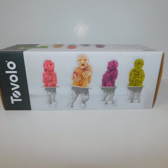 Tovolo Set 4 Zombies Ice Pop Molds Popsicle Makers silcone with Sticks Halloween - Picture 3 of 8